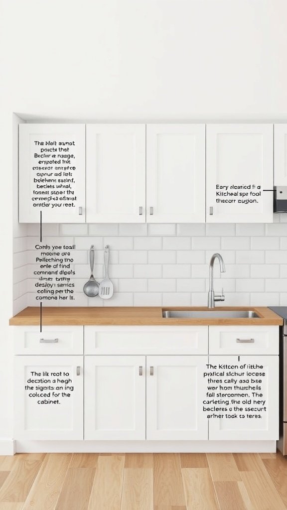 Modern kitchen with white cabinets and a clean design.