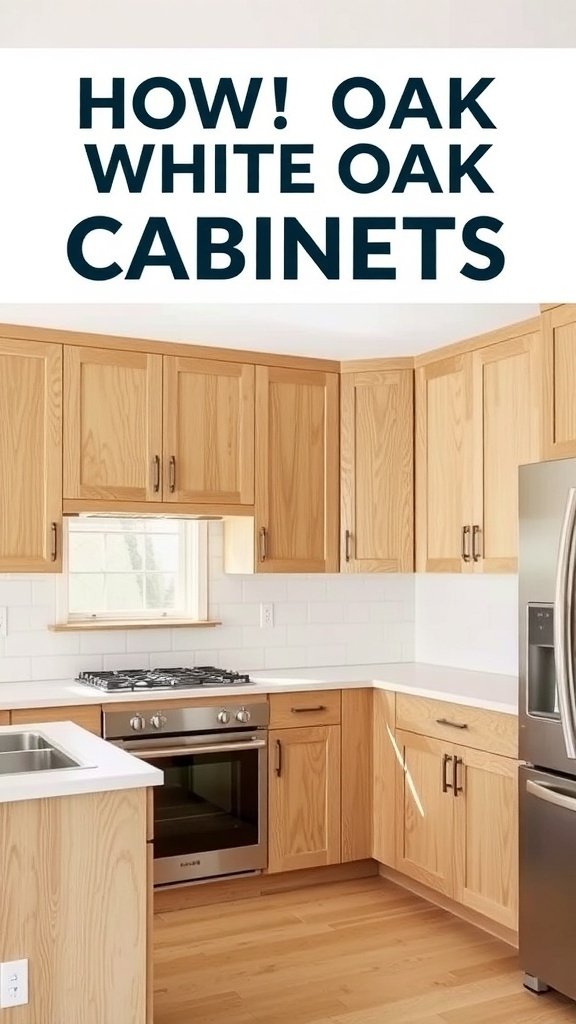 Bright kitchen with white oak cabinets and modern appliances