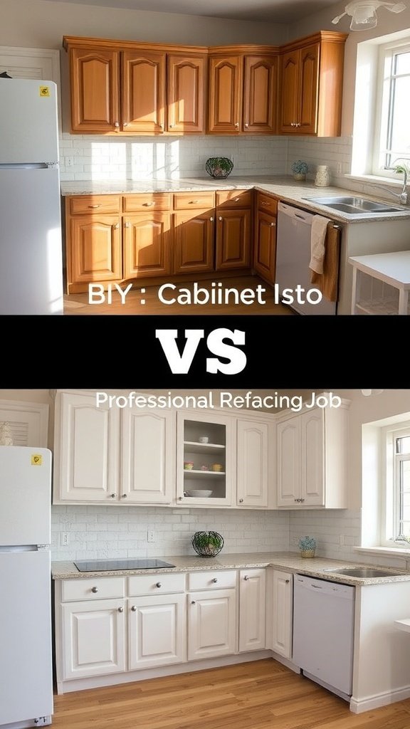 Comparison of DIY cabinet refacing and professional cabinet refacing