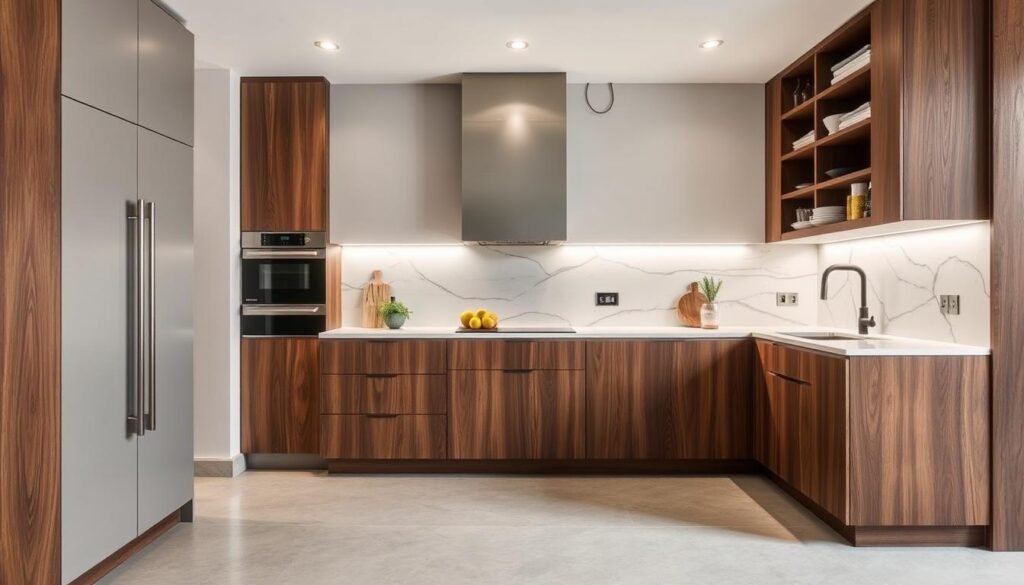 2026 kitchen trends featuring contrasting materials with recycled composites paired with rich wood elements 2026 kitchen trends featuring contrasting materials with recycled composites paired with rich wood elements