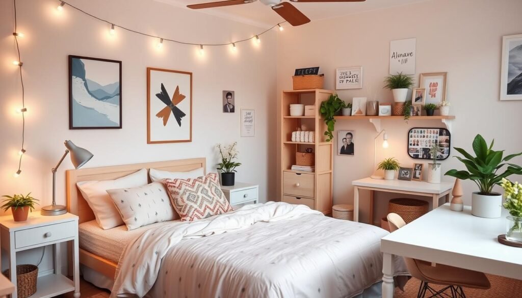 A fully decorated cute room showcasing various decor elements working together to create a cohesive, personalized space A fully decorated cute room showcasing various decor elements working together to create a cohesive, personalized space