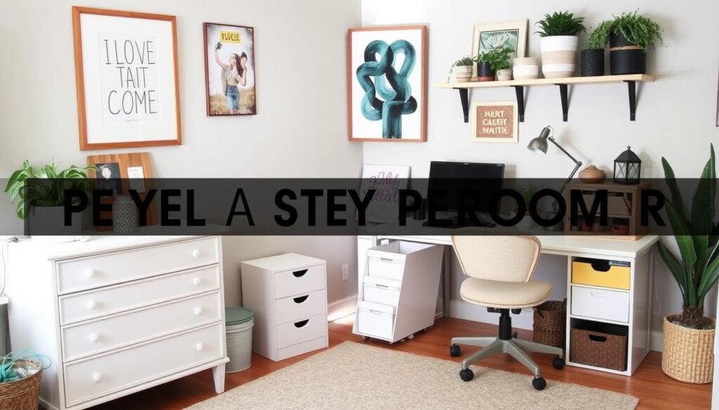 A stylish yet affordable study room with budget-friendly decor solutions demonstrating economical study room decor