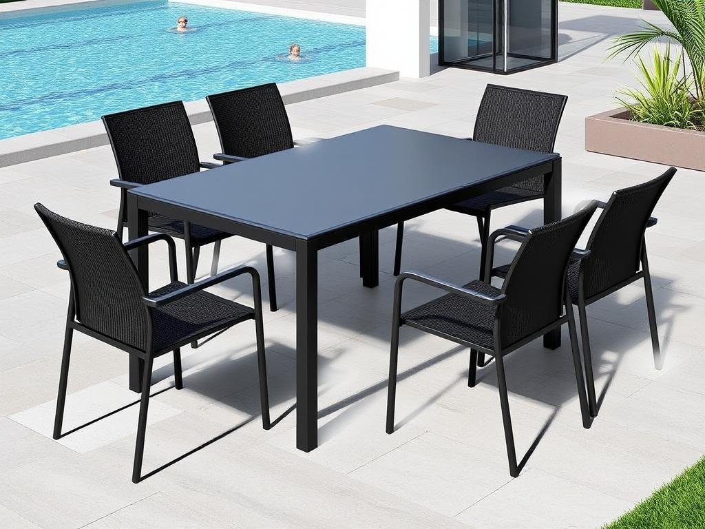 Aluminum outdoor furniture showing sleek modern design