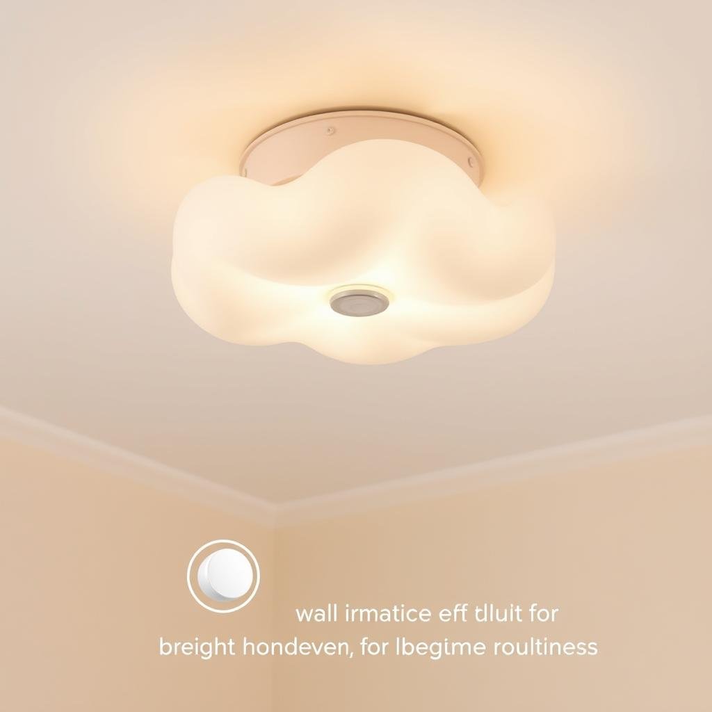 Baby room ceiling light fixture with dimmer switch for adjustable brightness