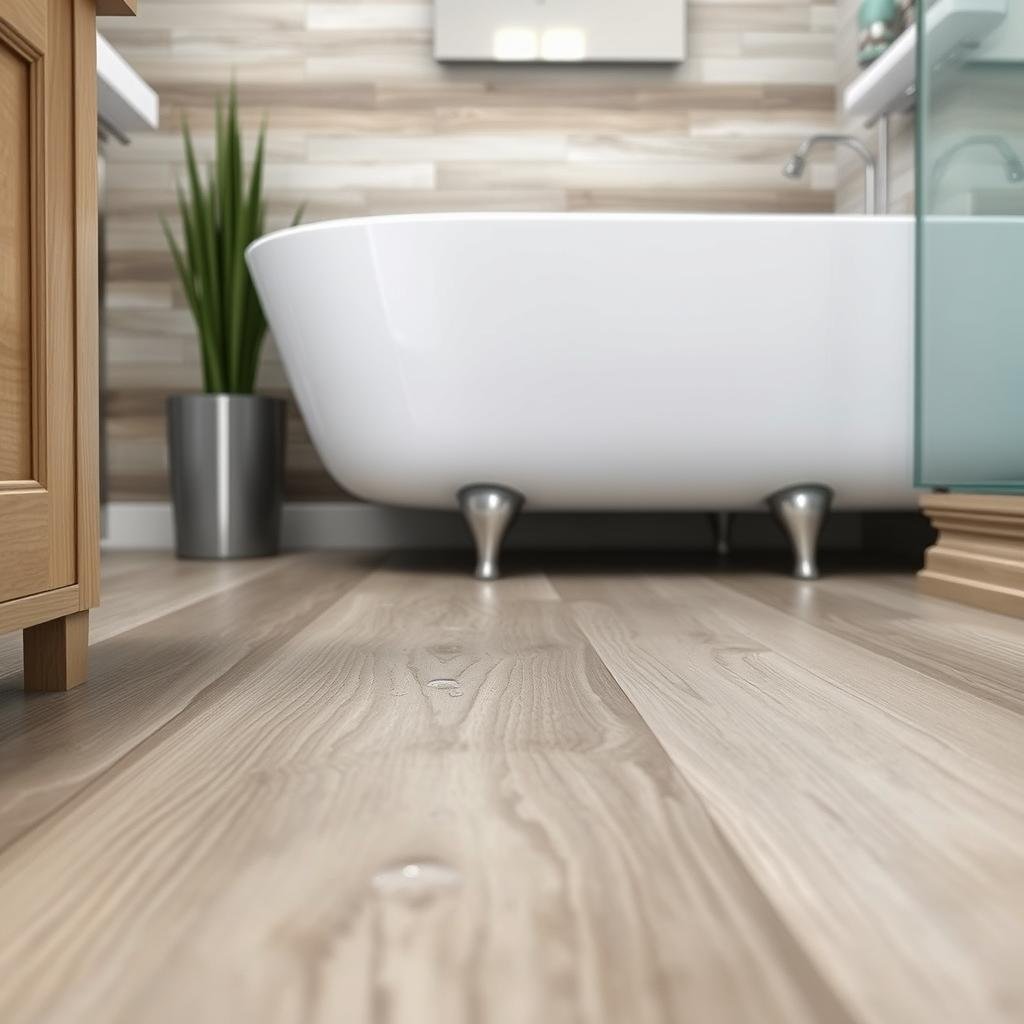 Bathroom remodel with luxury vinyl tile flooring Bathroom remodel with luxury vinyl tile flooring