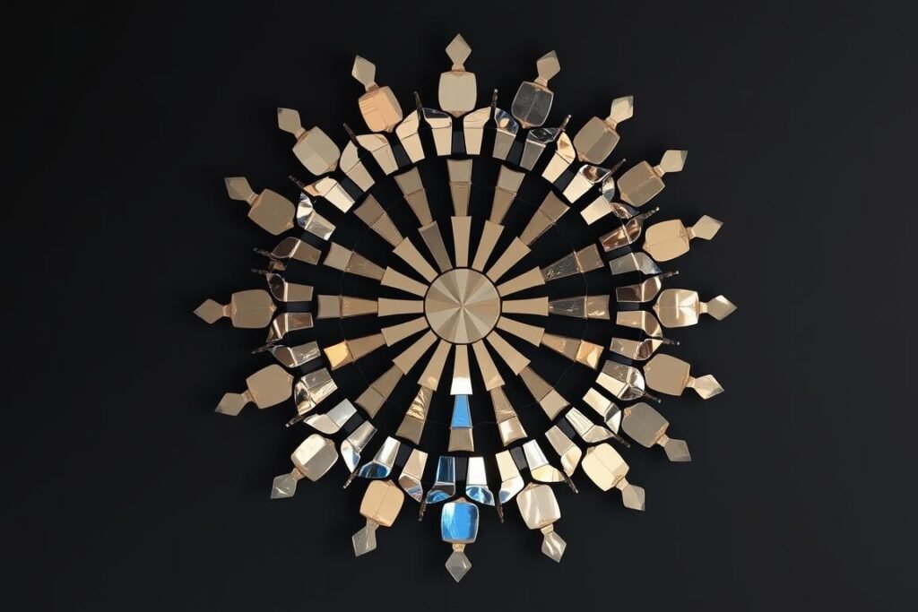 Beautiful mosaic wall art made from broken mirror pieces Beautiful mosaic wall art made from broken mirror pieces