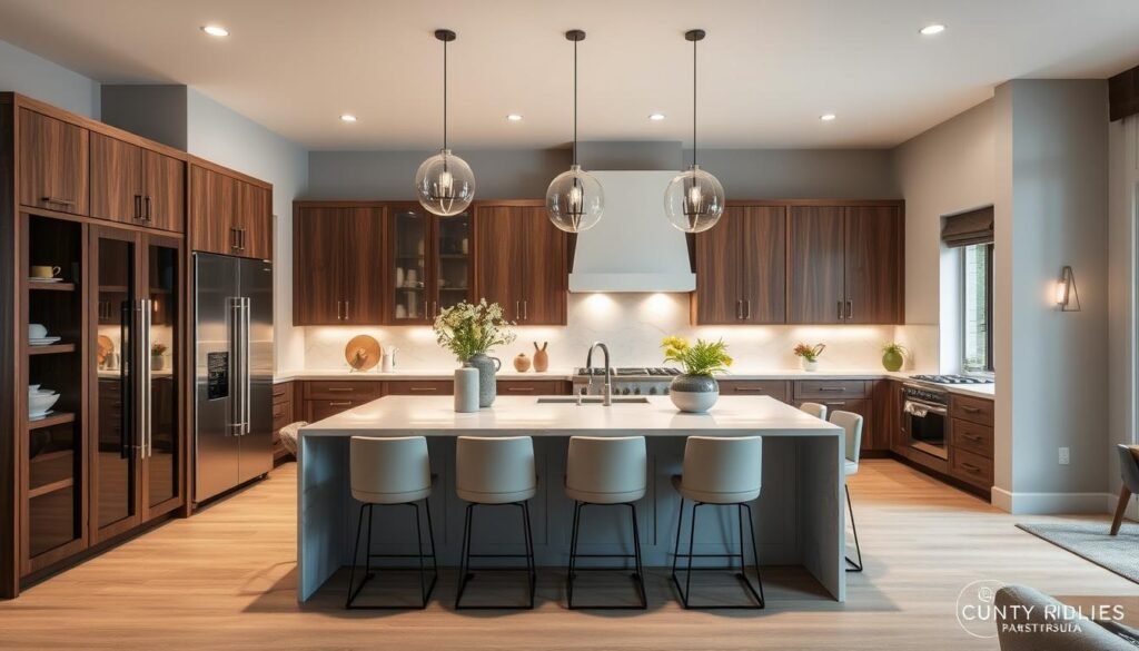 Beautifully designed open kitchen flowing into living space Beautifully designed open kitchen flowing into living space