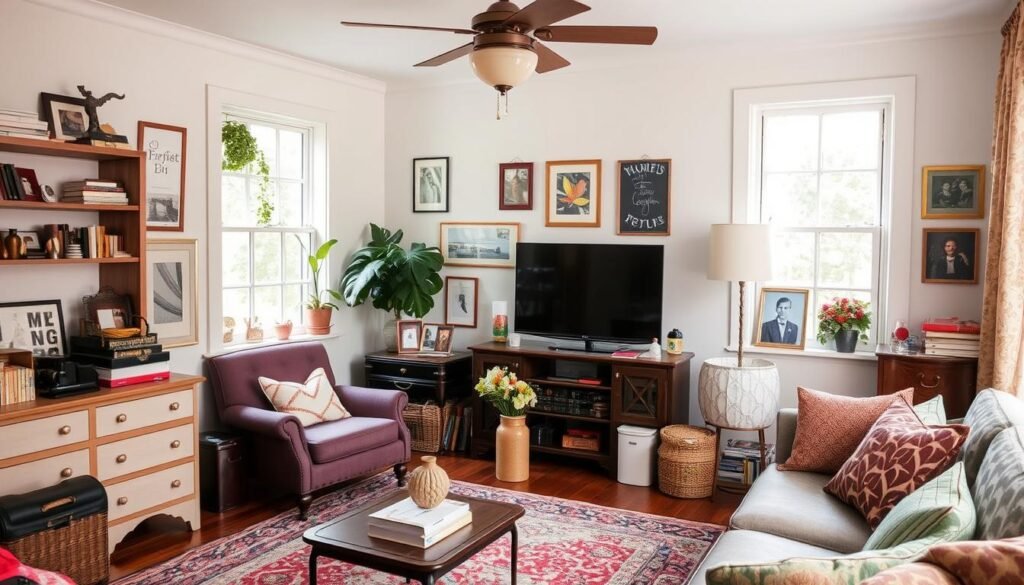 Beautifully styled room showcasing personalized design with curated decor elements Beautifully styled room showcasing personalized design with curated decor elements