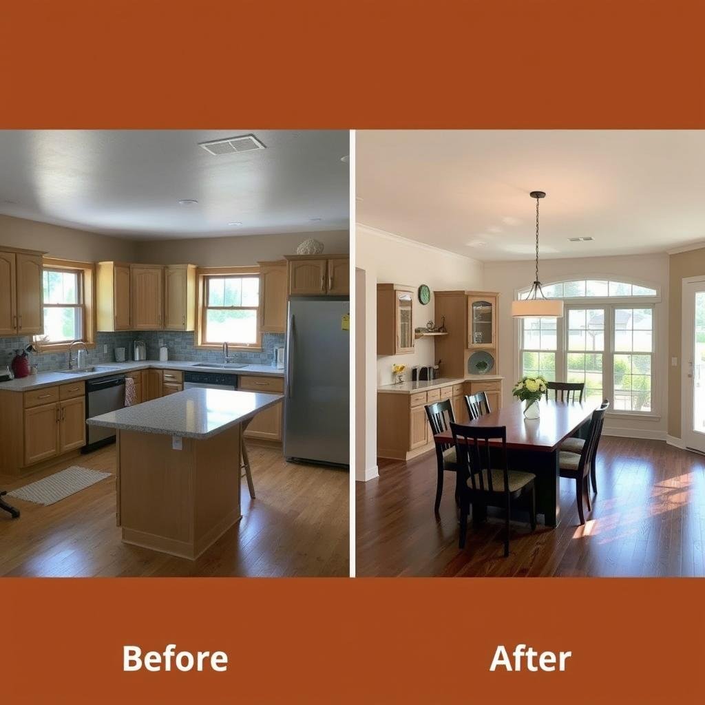 Before and after of closed kitchen transformed with open concept layout Before and after of closed kitchen transformed with open concept layout