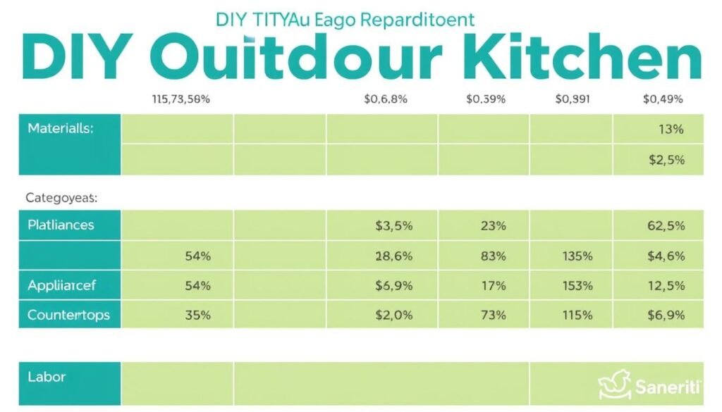 Budget breakdown chart for outdoor kitchen costs Budget breakdown chart for outdoor kitchen costs