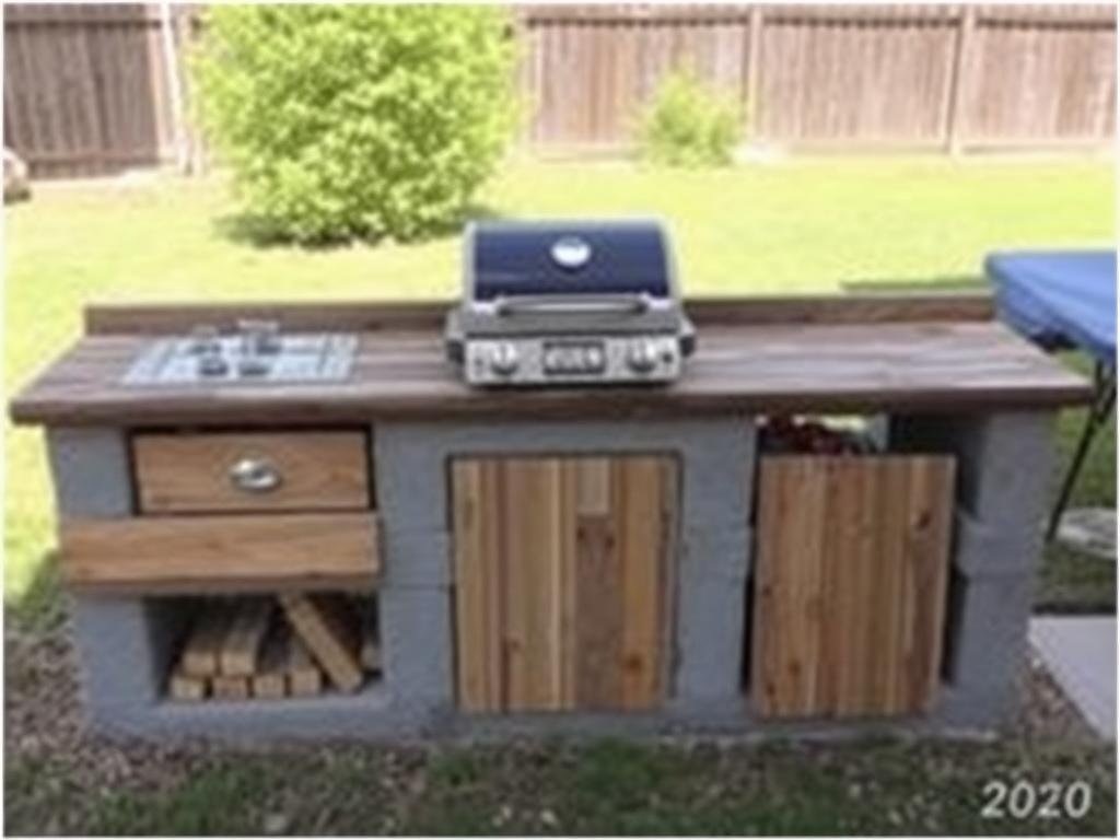 Budget-friendly DIY outdoor kitchen using repurposed materials