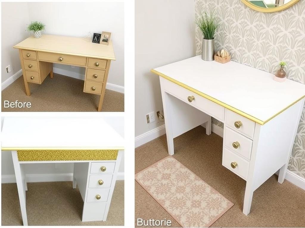 Budget-friendly beauty room makeover with contact paper and new hardware