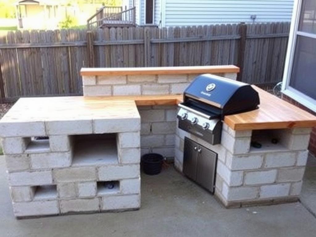 Cinder block outdoor kitchen