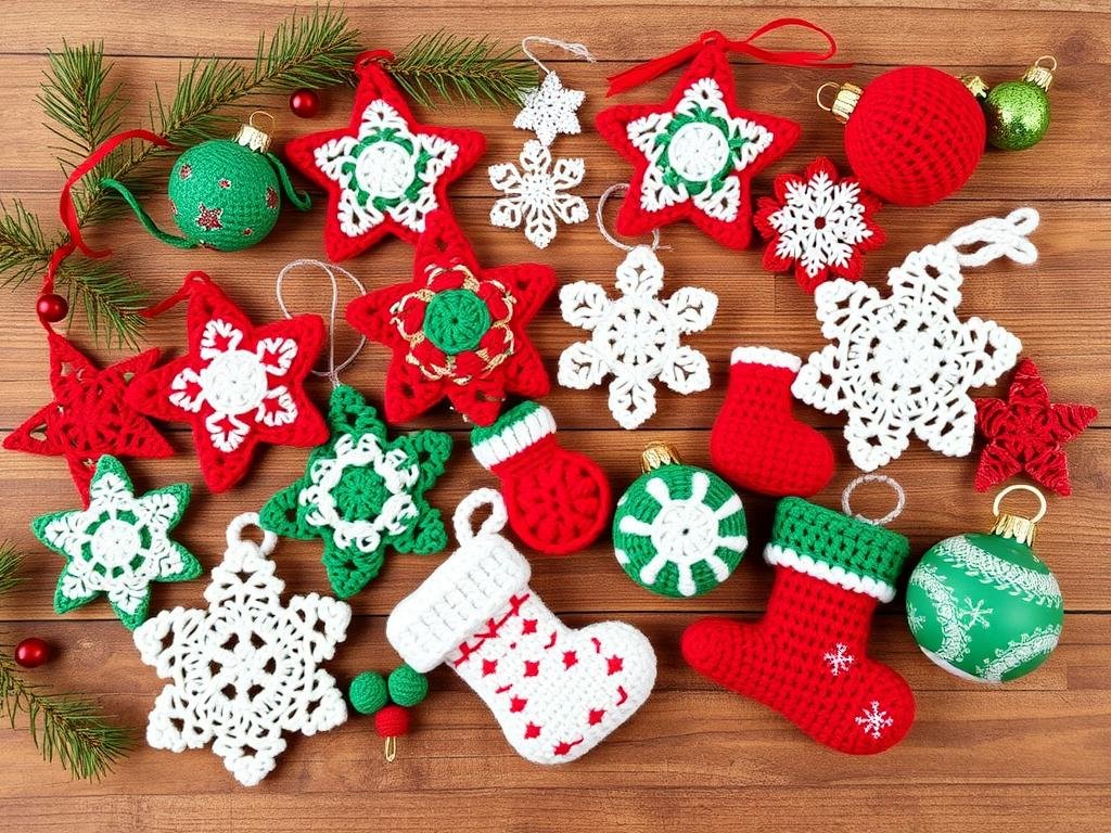 Collection of crochet Christmas ornaments and decorations Collection of crochet Christmas ornaments and decorations