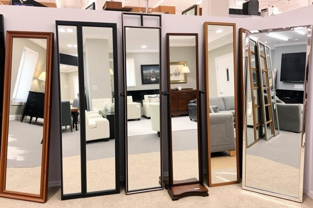 Collection of different full length mirror styles including leaning, wall-mounted, and standing options Collection of different full length mirror styles including leaning, wall-mounted, and standing options