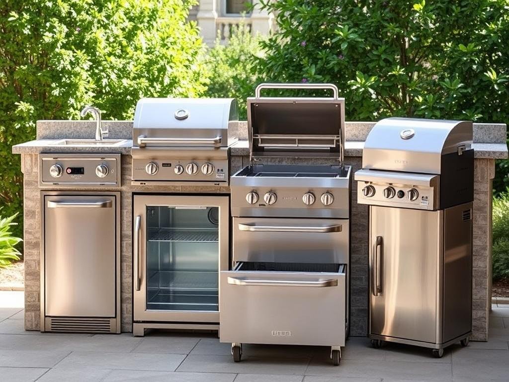Compact outdoor kitchen appliances designed for small spaces