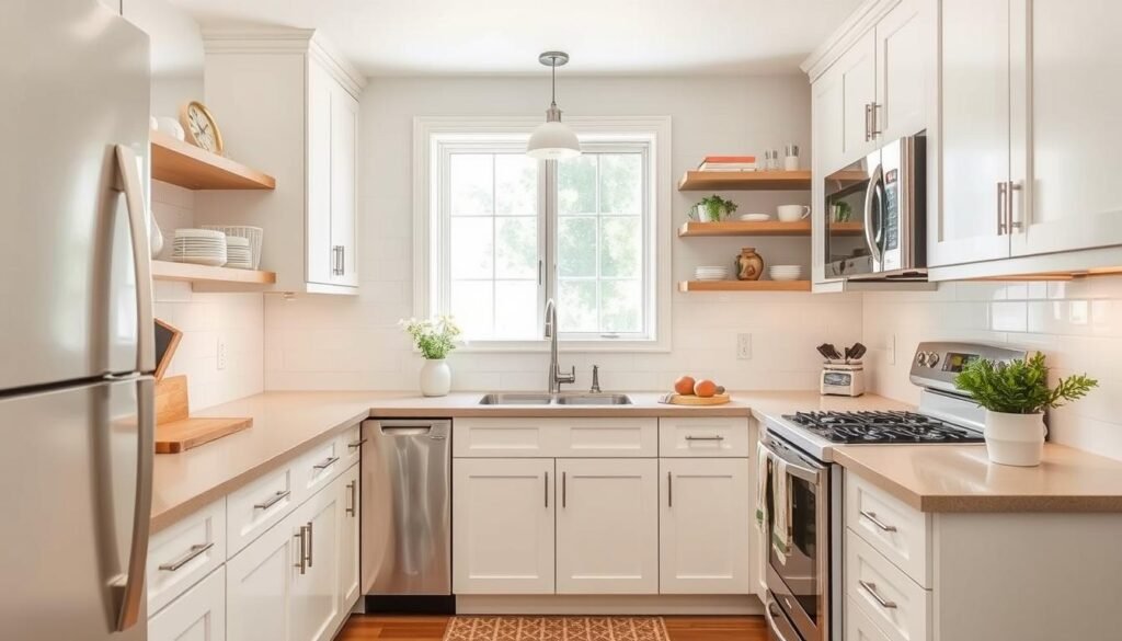 Completed small kitchen remodel with all elements working together in harmony Completed small kitchen remodel with all elements working together in harmony