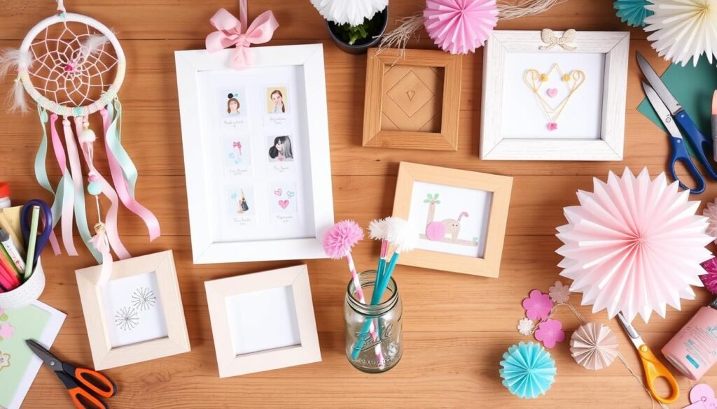 DIY cute room decor projects including handmade wall art, decorated photo frames, and customized storage containers DIY cute room decor projects including handmade wall art, decorated photo frames, and customized storage containers
