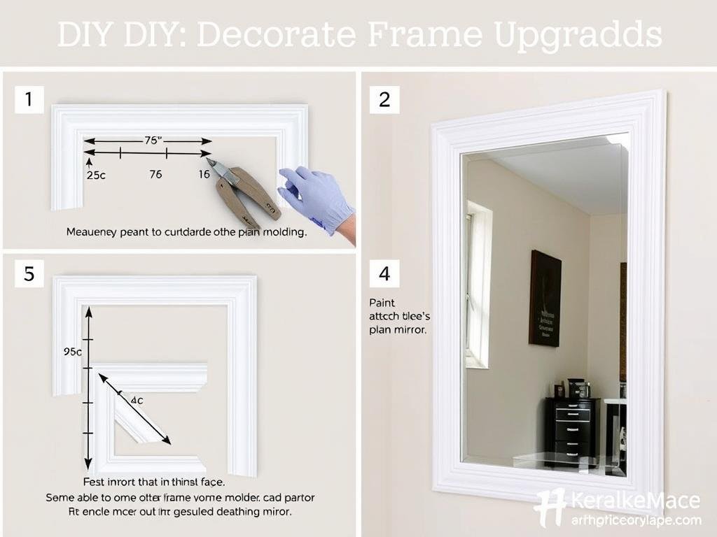 DIY mirror frame upgrade using decorative molding DIY mirror frame upgrade using decorative molding