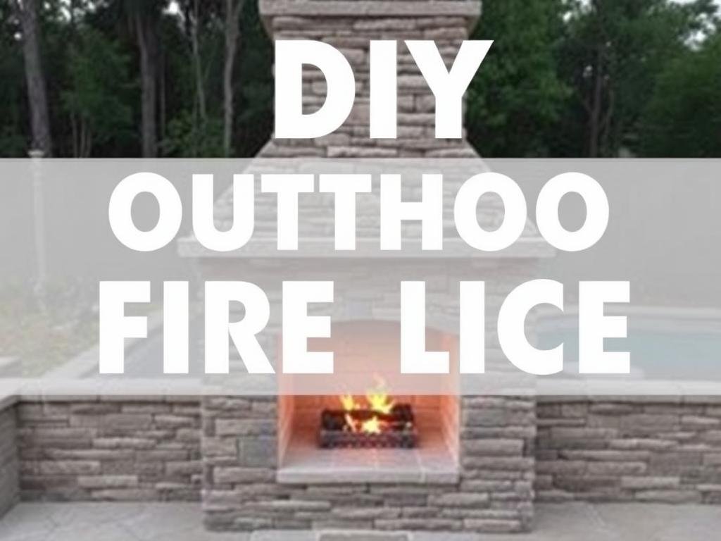 DIY outdoor fireplace with stone veneer finish on a patio