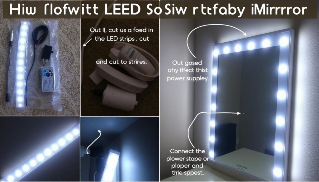 DIY vanity mirror lighting installation with LED strips DIY vanity mirror lighting installation with LED strips