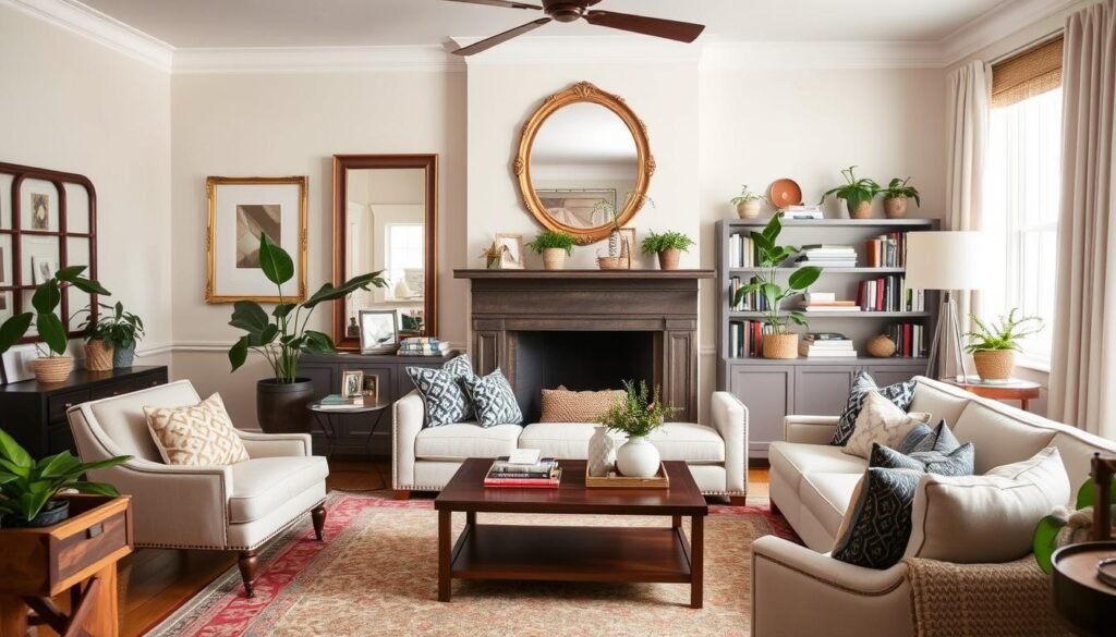 Elegant living room with budget-friendly decor that looks expensive