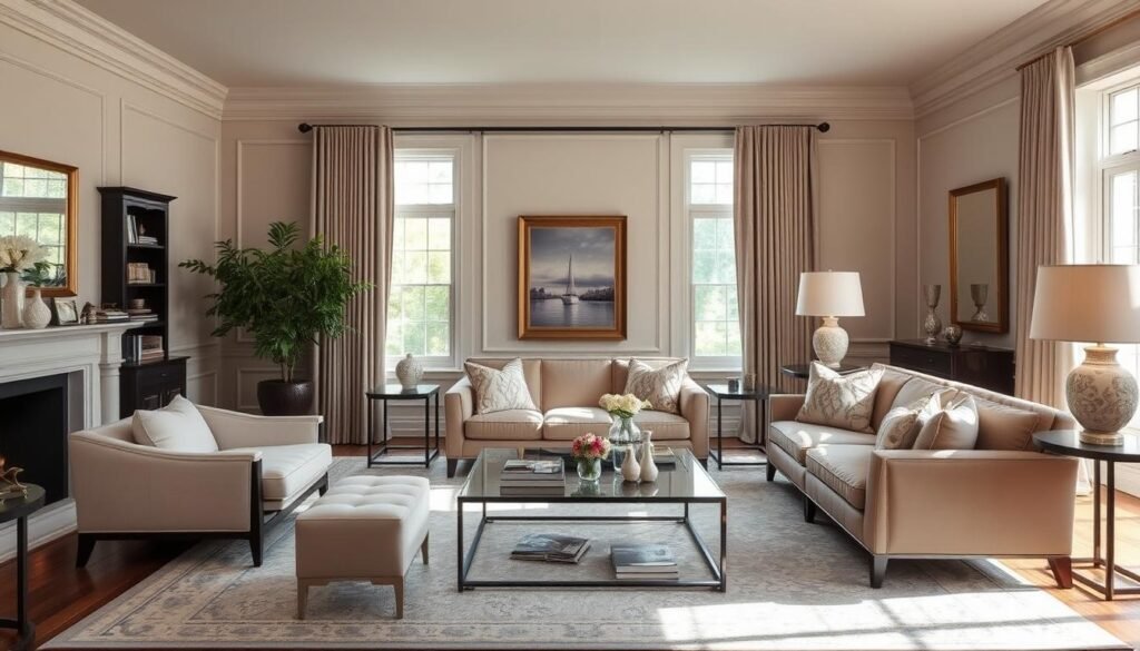 Elegant living room with perfect balance of sophistication and comfort Elegant living room with perfect balance of sophistication and comfort