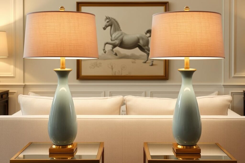 Elegant table lamps with refined bases and tailored shades Elegant table lamps with refined bases and tailored shades