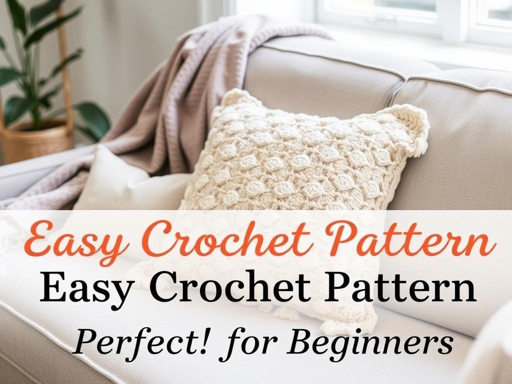 Example of a well-styled crochet pillow photo with text overlay for Pinterest Example of a well-styled crochet pillow photo with text overlay for Pinterest