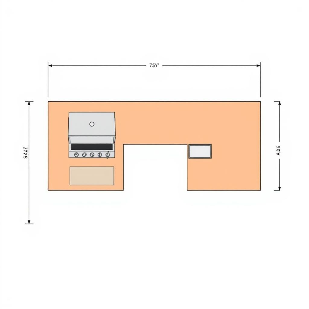 L-shaped outdoor kitchen layout
