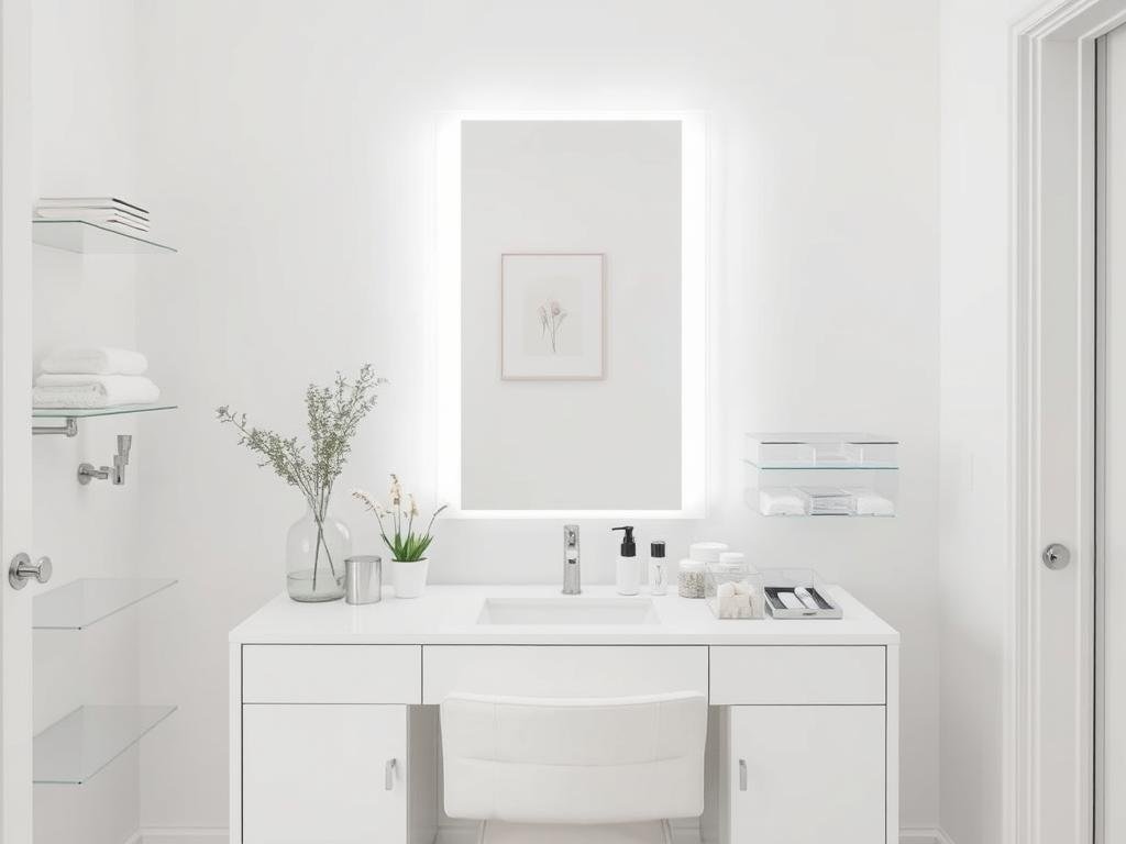 Minimalist beauty room with clean lines and neutral colors