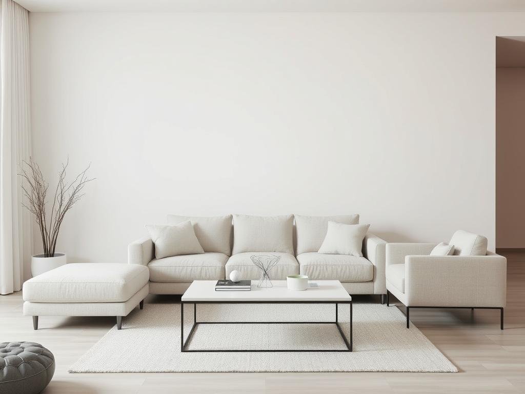 Minimalist living room with clean lines and thoughtful simplicity