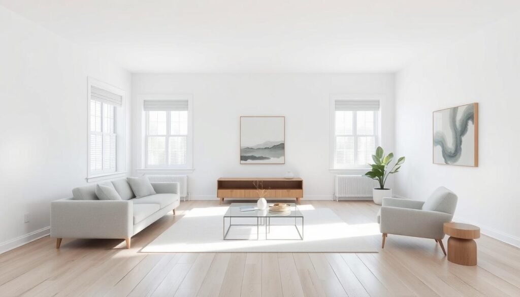 Minimalist living room with clean lines, limited color palette, and thoughtful negative space Minimalist living room with clean lines, limited color palette, and thoughtful negative space