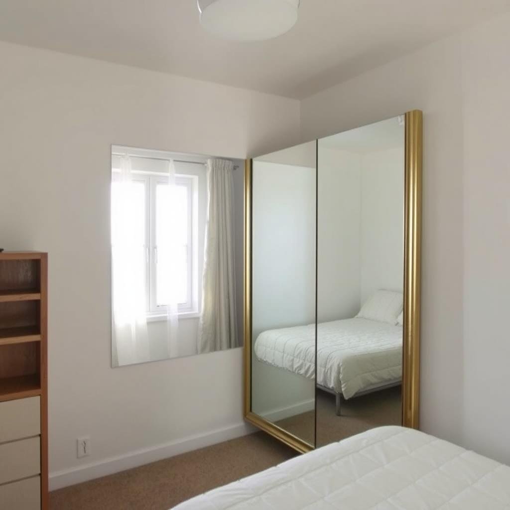 Mirror placement creating illusion of space in small room decor bedroom Mirror placement creating illusion of space in small room decor bedroom