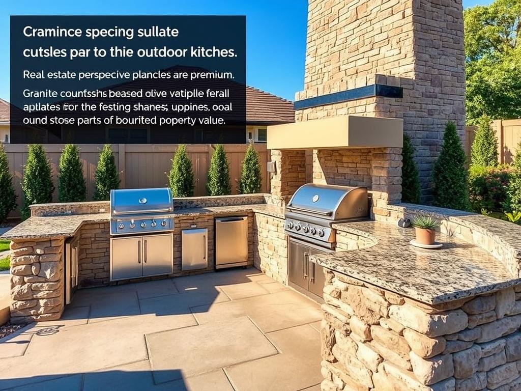Modern outdoor kitchen increasing home value with premium finishes