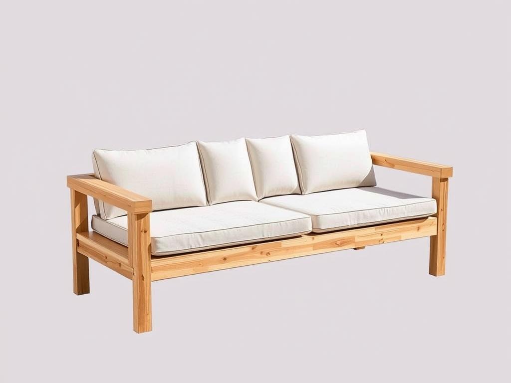 Modern straight-line outdoor sofa with clean design