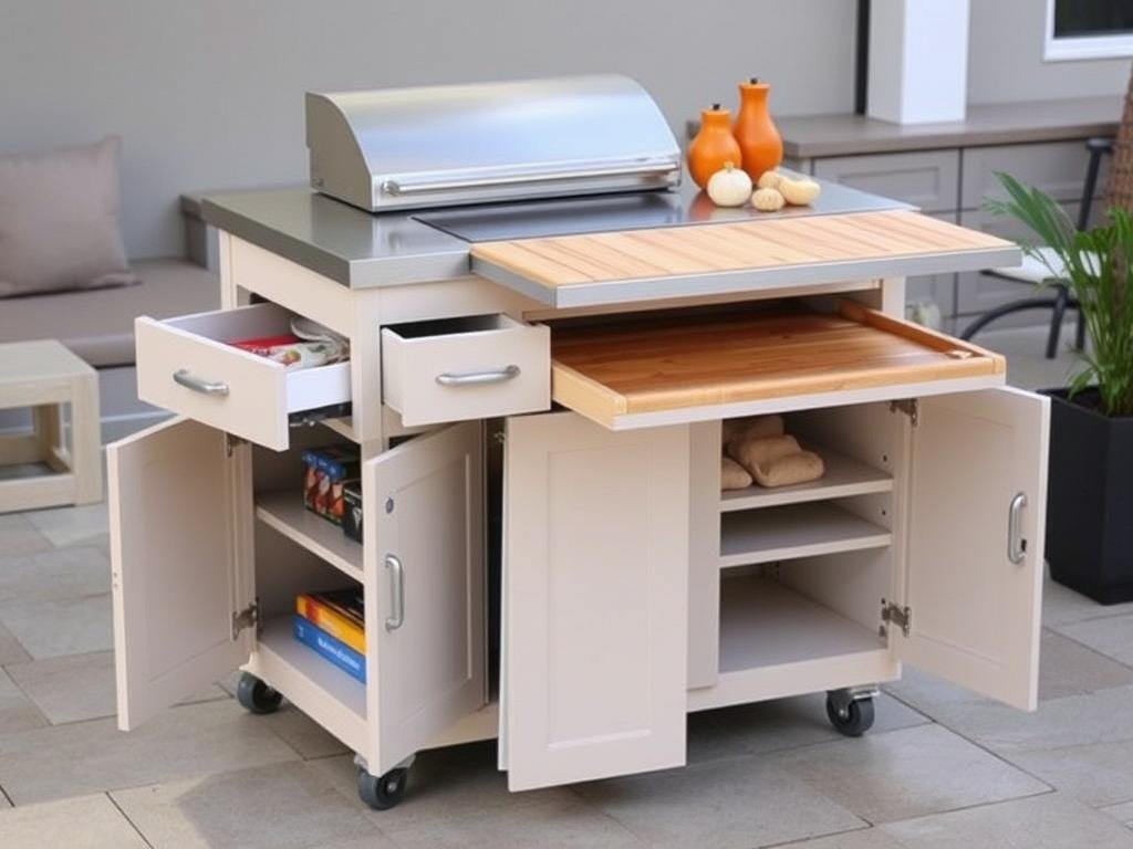 Multi-functional outdoor kitchen furniture with hidden storage Multi-functional outdoor kitchen furniture with hidden storage