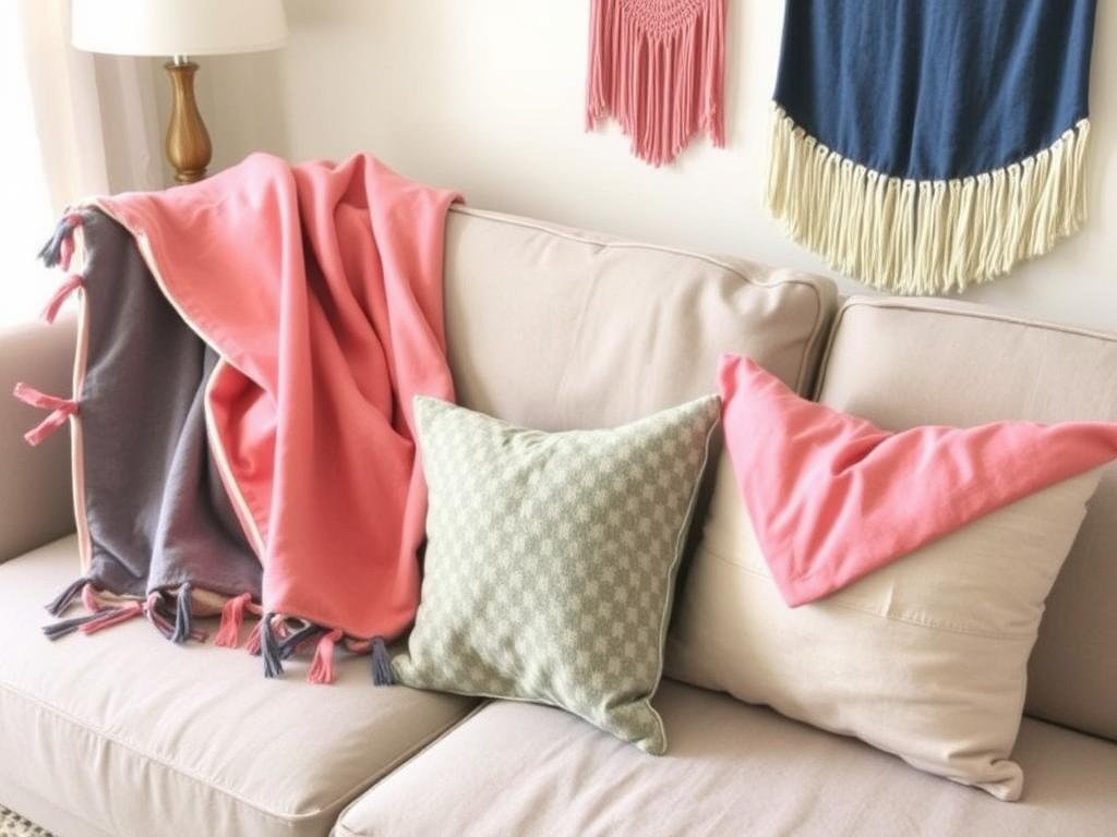 No-sew DIY cozy textile projects including a fleece blanket and pillow covers No-sew DIY cozy textile projects including a fleece blanket and pillow covers