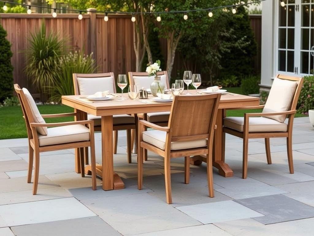 Outdoor dining set with table and chairs for al fresco meals