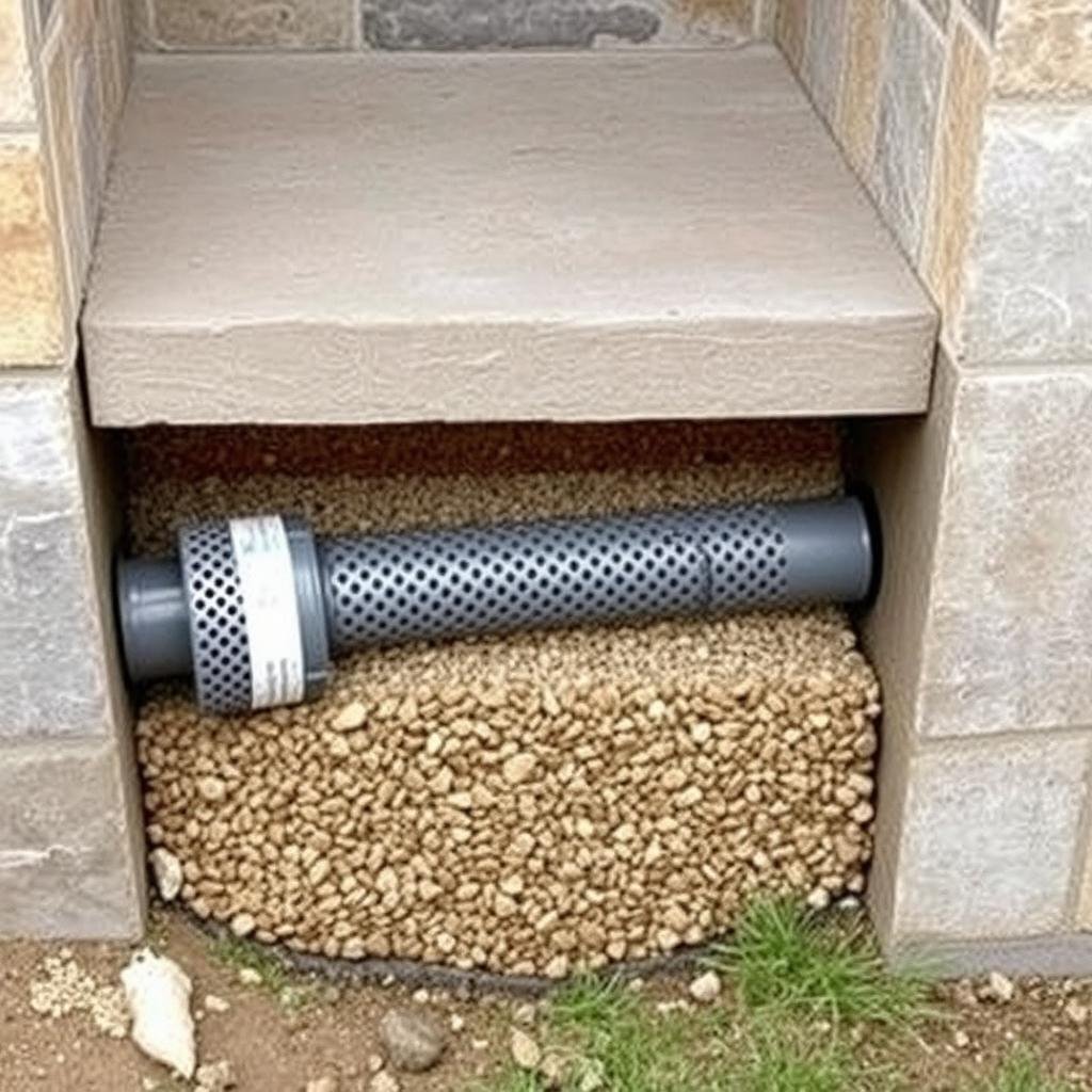 Outdoor shower drainage system with gravel bed and perforated pipe