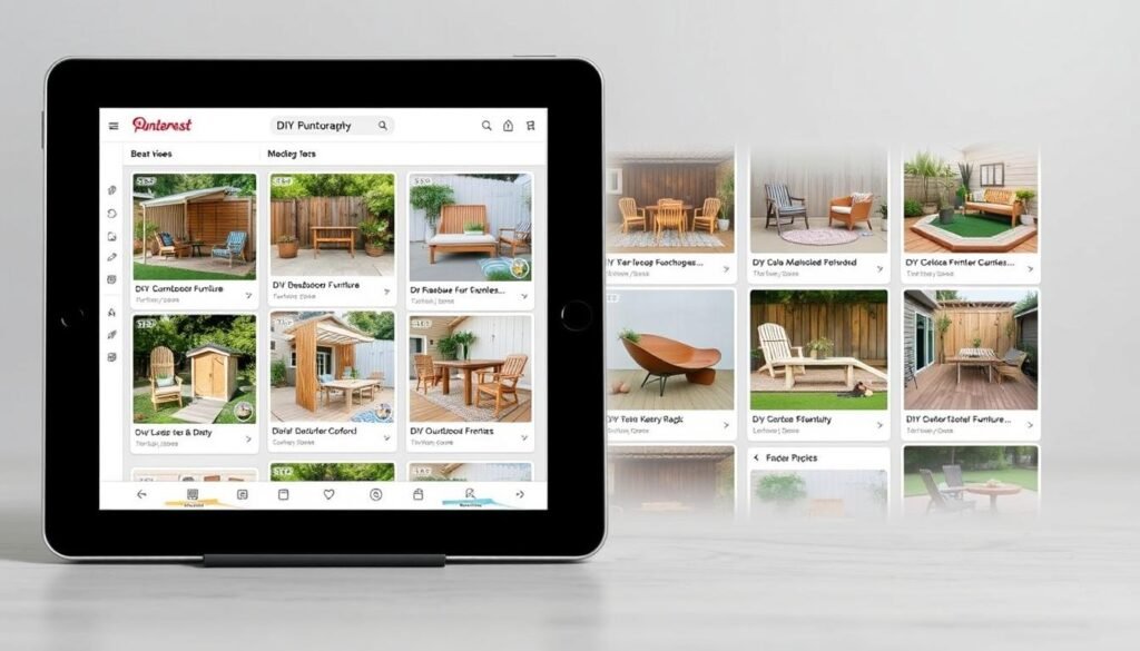 Pinterest board showcasing DIY outdoor furniture projects