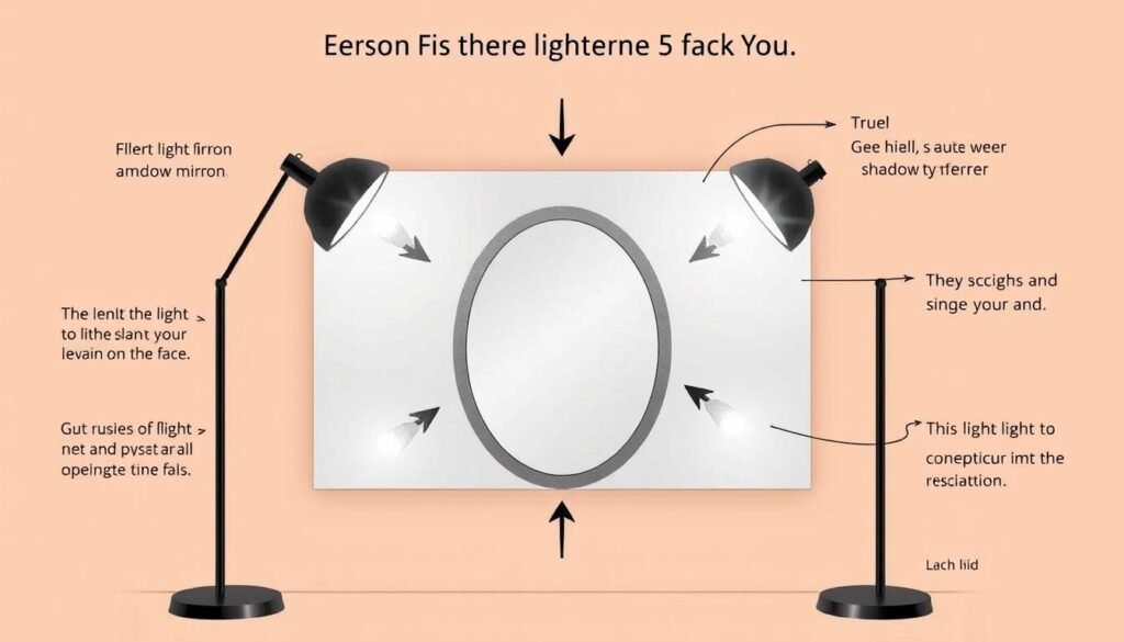 Professional three-point lighting setup for a vanity mirror Professional three-point lighting setup for a vanity mirror