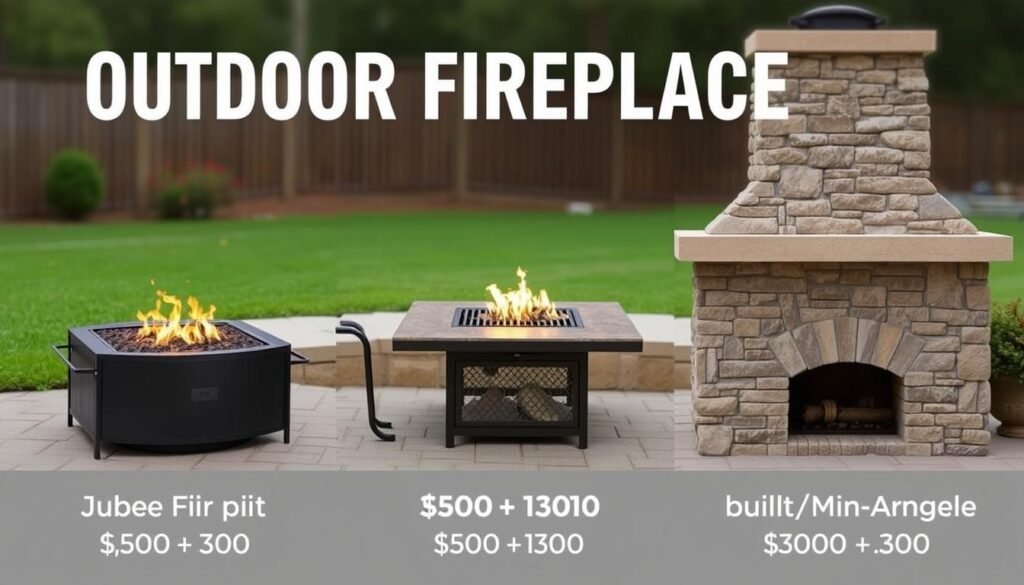 Range of outdoor fireplace options at different price points