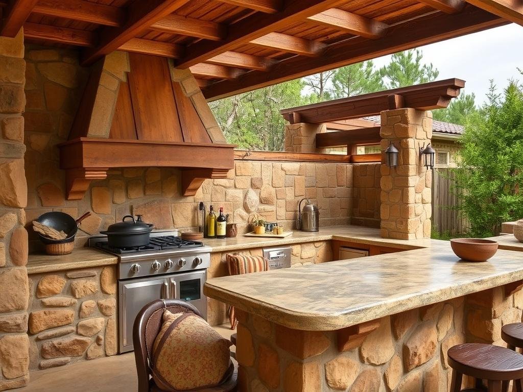 Rustic outdoor kitchen