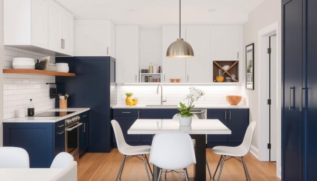 Small kitchen with peninsula providing extra counter space and seating Small kitchen with peninsula providing extra counter space and seating