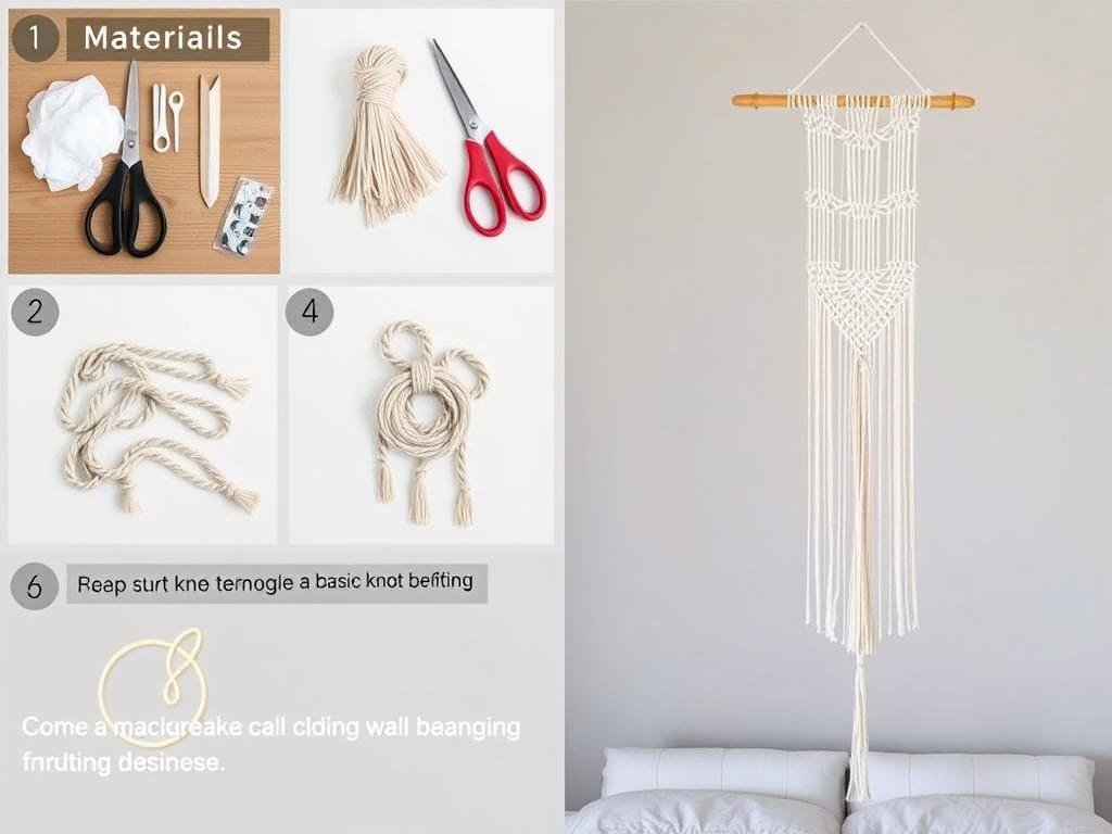 Step-by-step DIY macramé wall hanging for bedroom decor Step-by-step DIY macramé wall hanging for bedroom decor