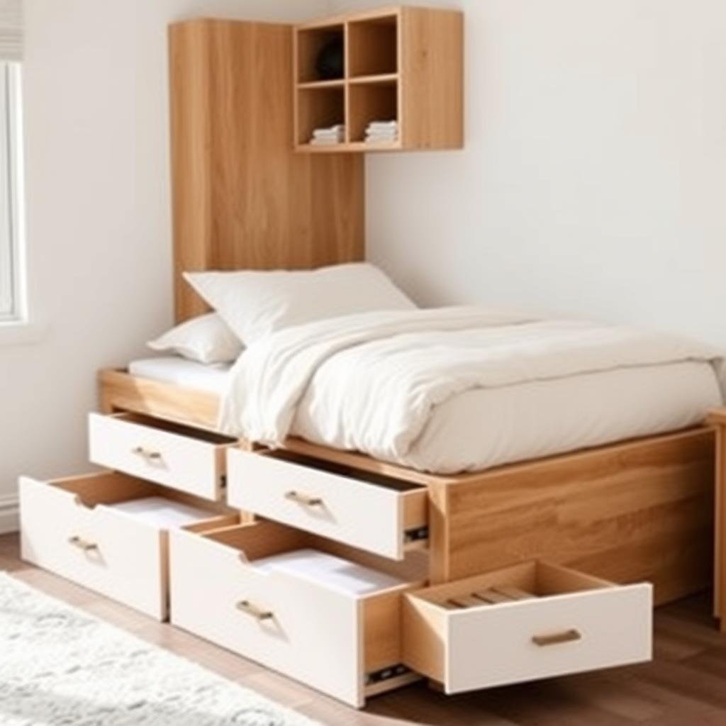 Storage bed maximizing space in small room decor bedroom Storage bed maximizing space in small room decor bedroom