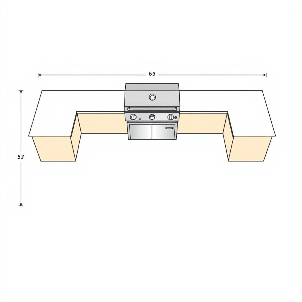 Straight line outdoor kitchen layout