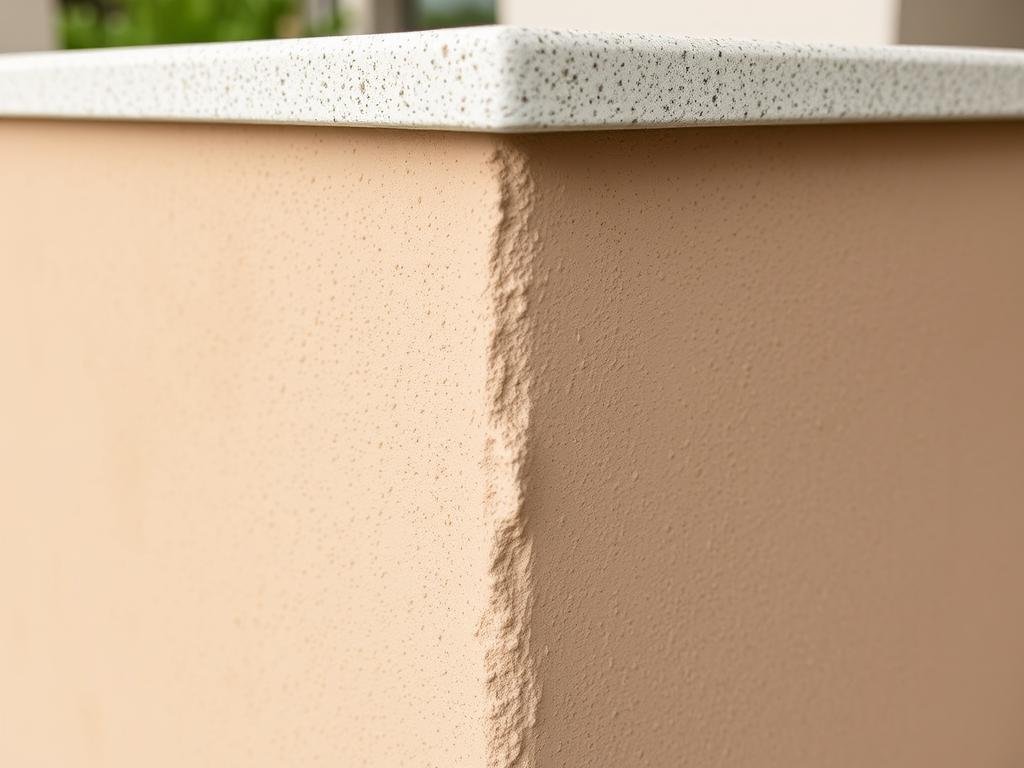 Stucco finish on outdoor kitchen