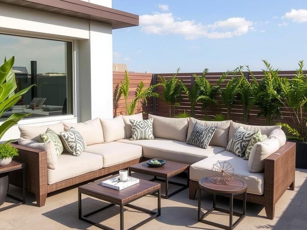Stylish yet comfortable outdoor seating with plush cushions